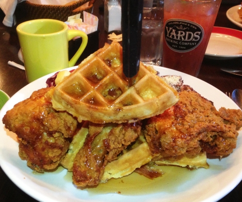 Twisted Elm Chicken and Bacon Waffles 